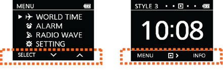 Just press a single button and each function is displayed and selected, while the convex shape of the watch makes it easy to operate the pushers that are diagonally located on each side.